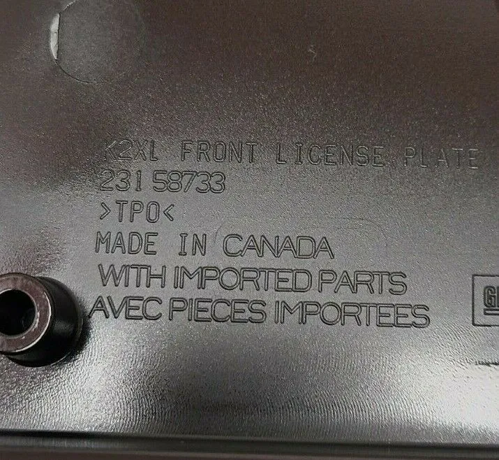 23416801 Front License Plate Bracket Edible Berry Escalade Suburban Tahoe Yukon