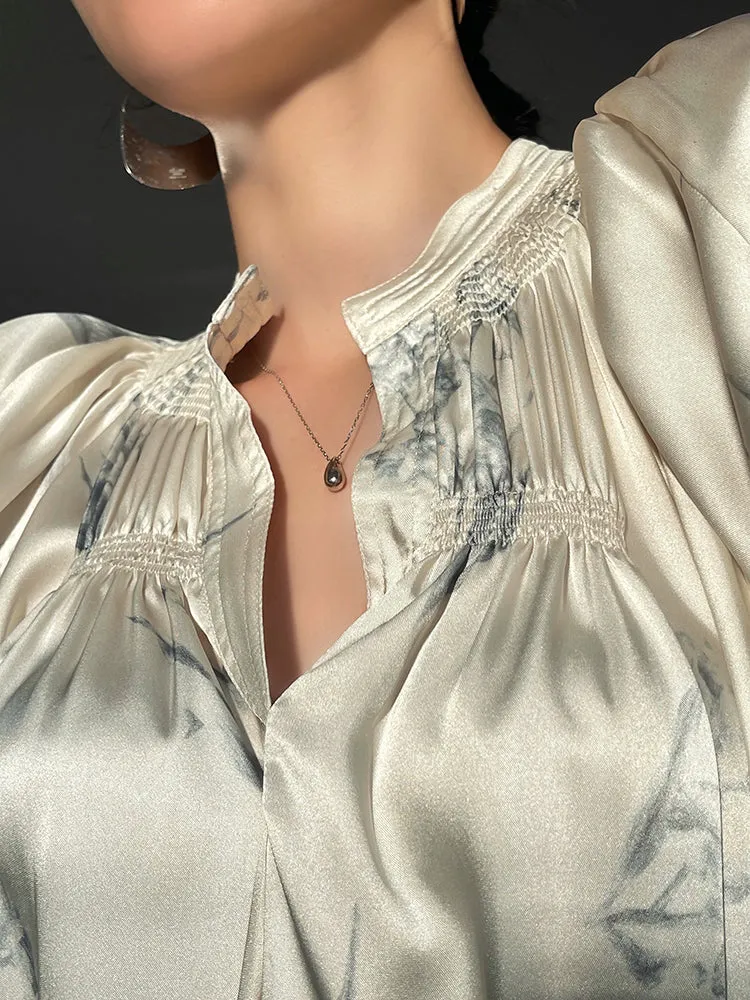 Aconiconi｜dyed imitation silk loose romantic dress - Nagamachi