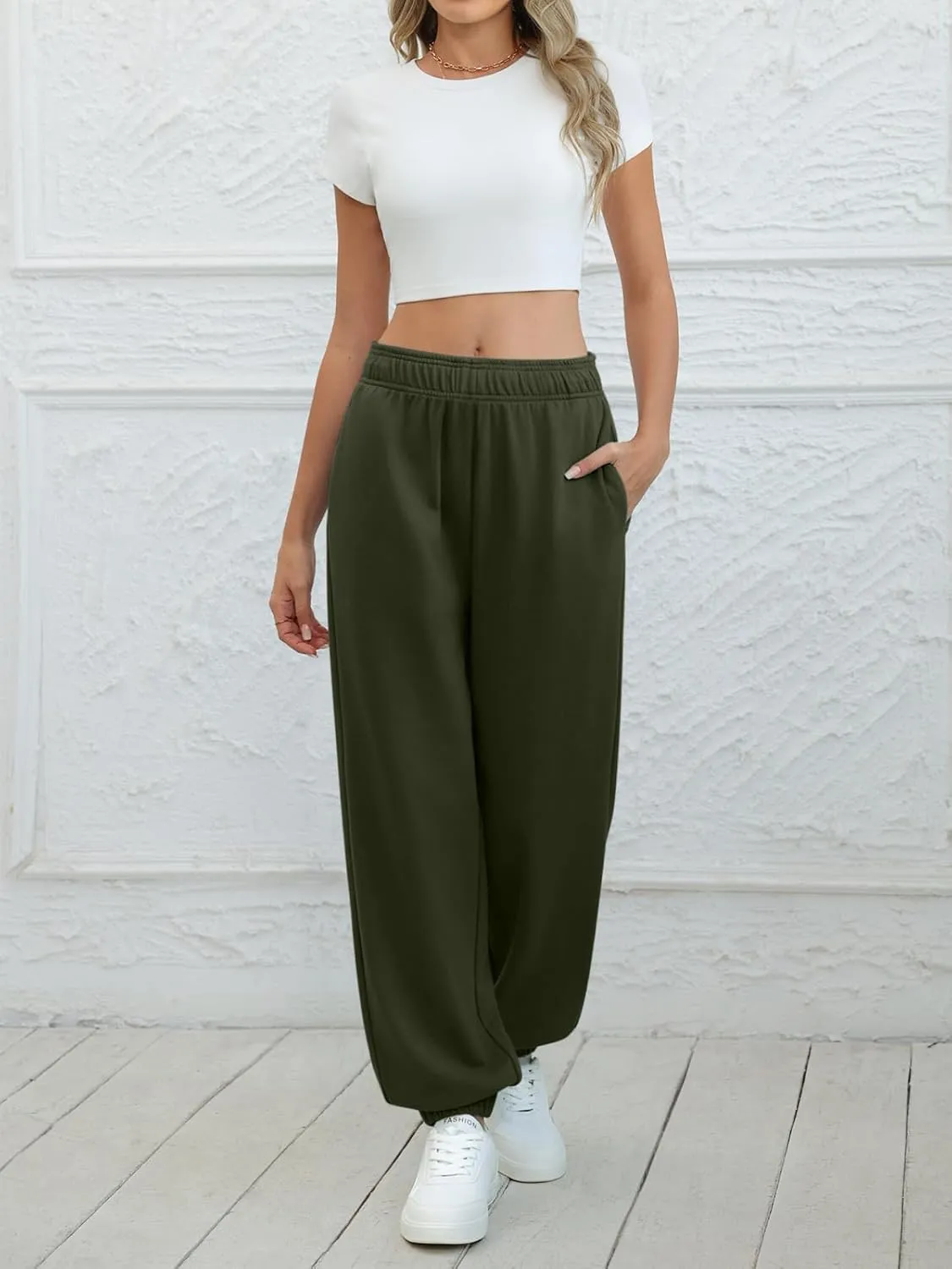 ATHMILE Sweatpants Women Baggy Lounge Pants Workout Gym Active High Waisted Comfy Joggers for Women