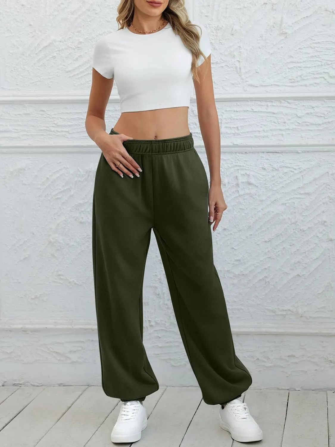 ATHMILE Sweatpants Women Baggy Lounge Pants Workout Gym Active High Waisted Comfy Joggers for Women