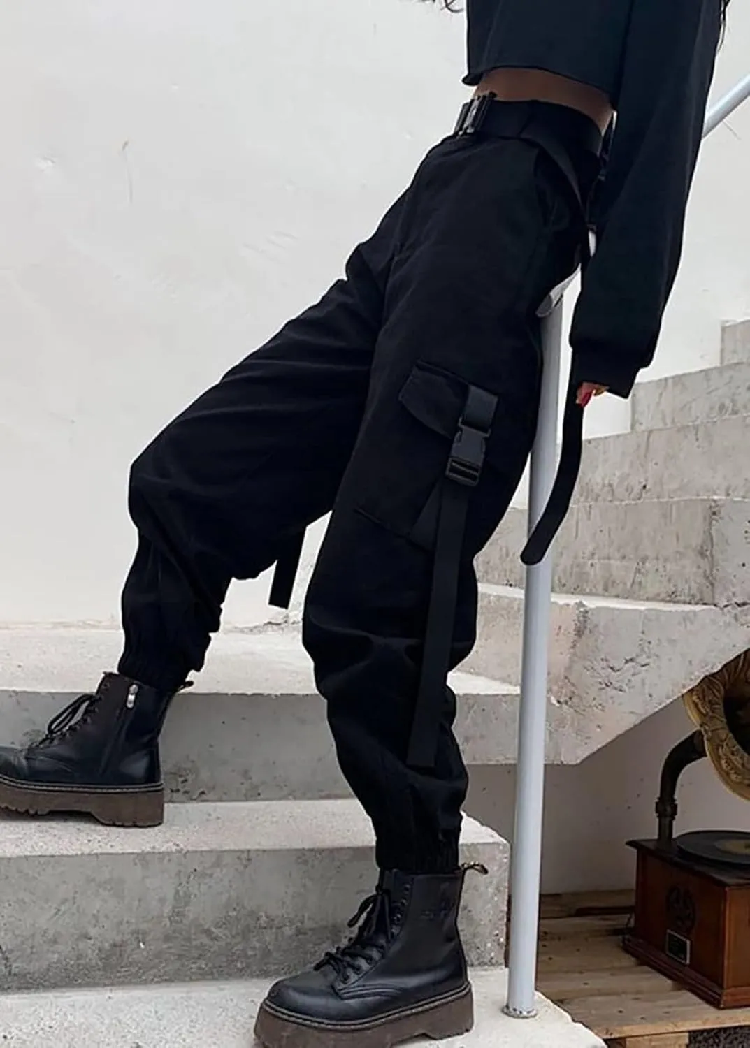 BEJONS Womens Relaxed Fit All Day High Waist Cargo Pants