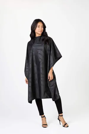 Betty Dain Bleach-proof All Purpose Styling Cape, Material Defends Against Bleach Stains, Color Proof, Chemical Proof, Waterproof, Lightweight Embossed Nylon, Black