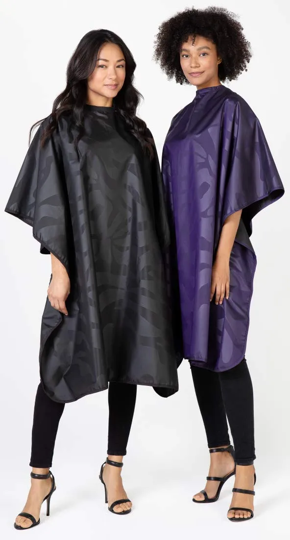 Betty Dain Bleach-proof All Purpose Styling Cape, Material Defends Against Bleach Stains, Color Proof, Chemical Proof, Waterproof, Lightweight Embossed Nylon, Purple