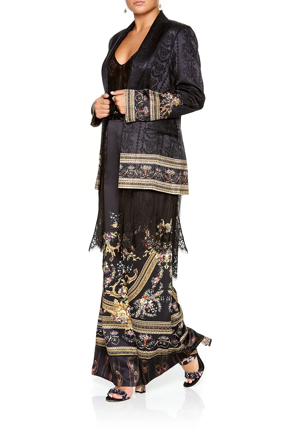 BLAZER WITH CHIFFON CONTRAST FRIEND IN FLORA