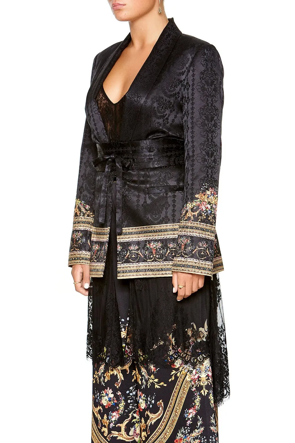 BLAZER WITH CHIFFON CONTRAST FRIEND IN FLORA