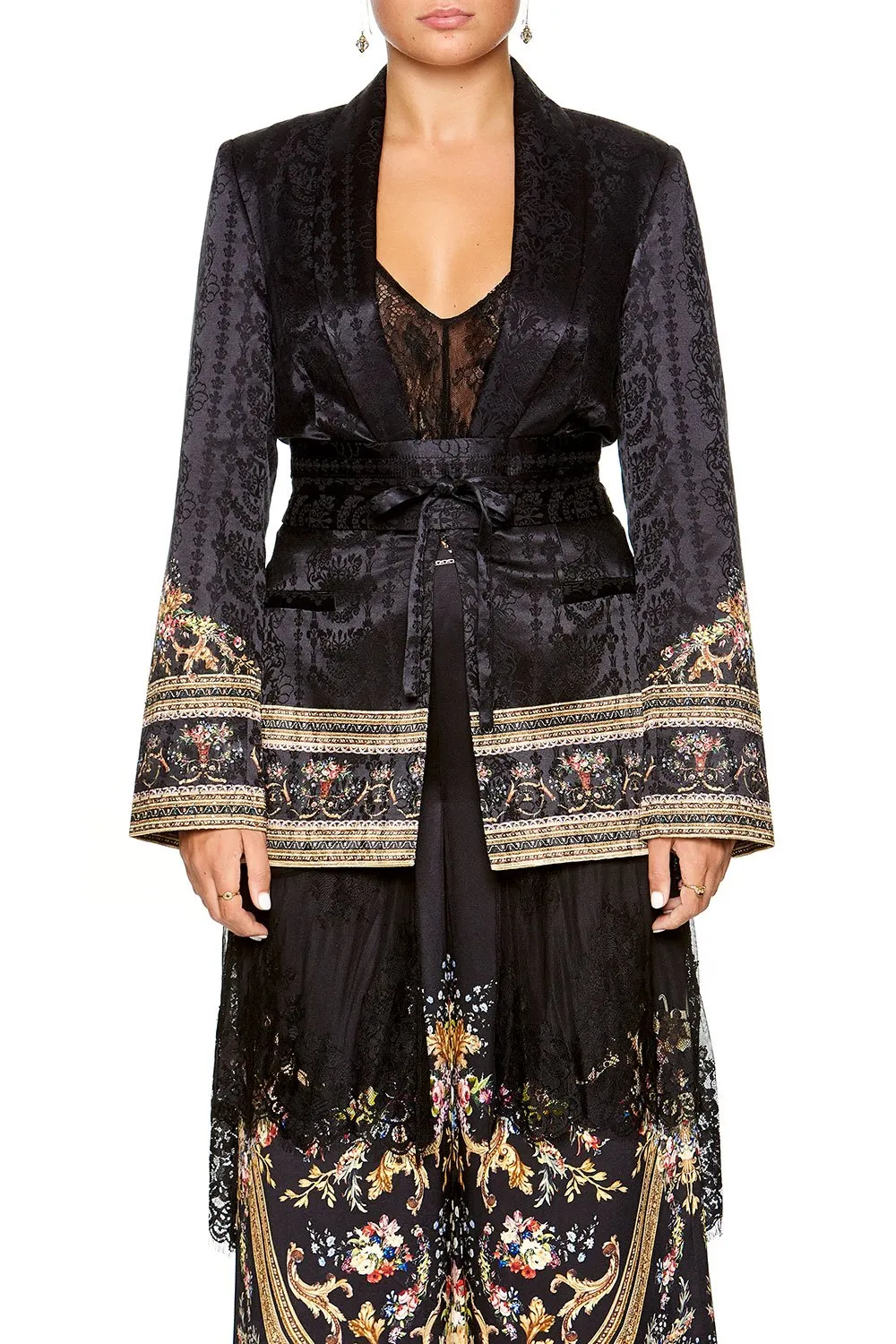 BLAZER WITH CHIFFON CONTRAST FRIEND IN FLORA
