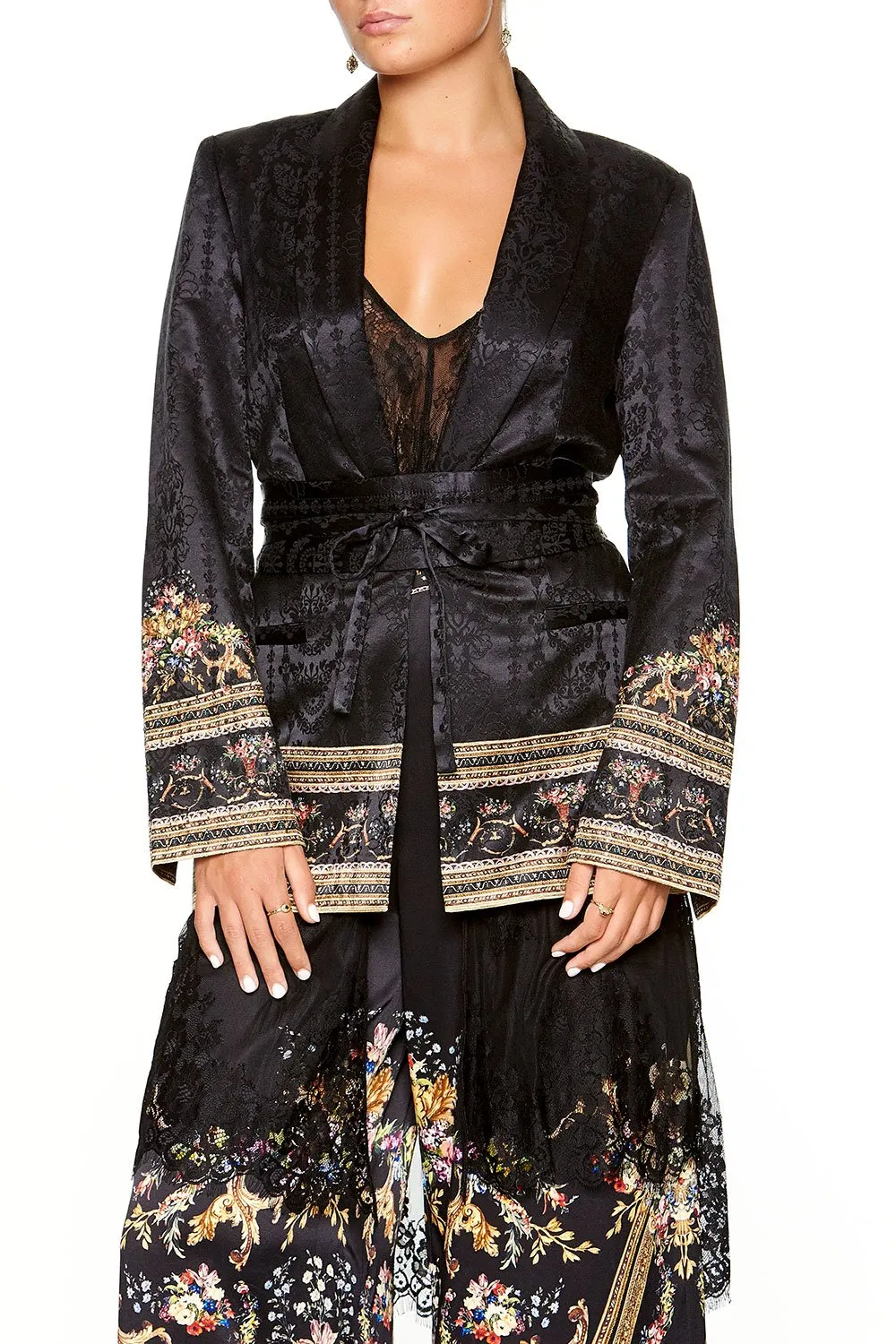 BLAZER WITH CHIFFON CONTRAST FRIEND IN FLORA