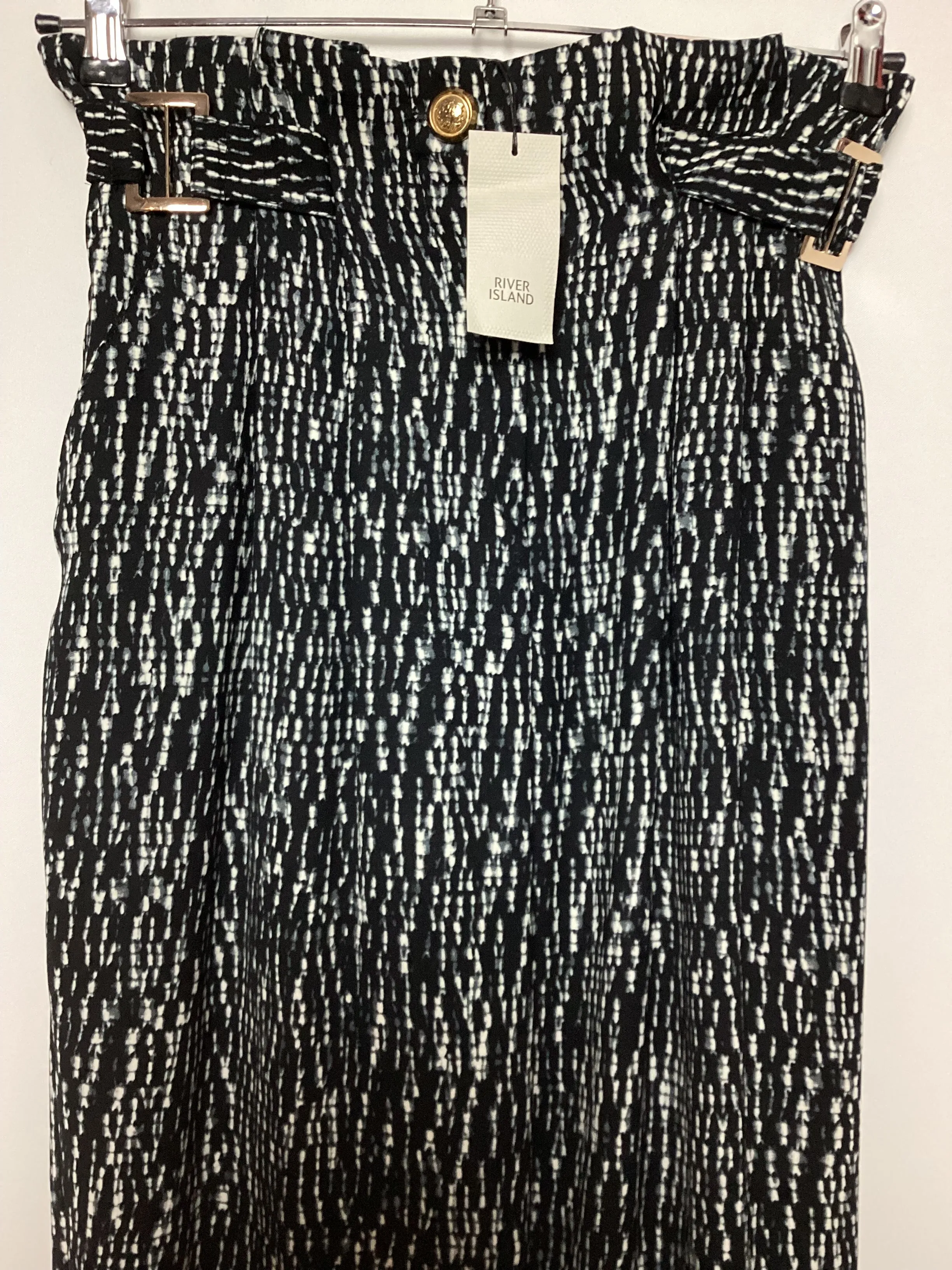 BNWT River Island Black and White Patterned Trousers Size 12