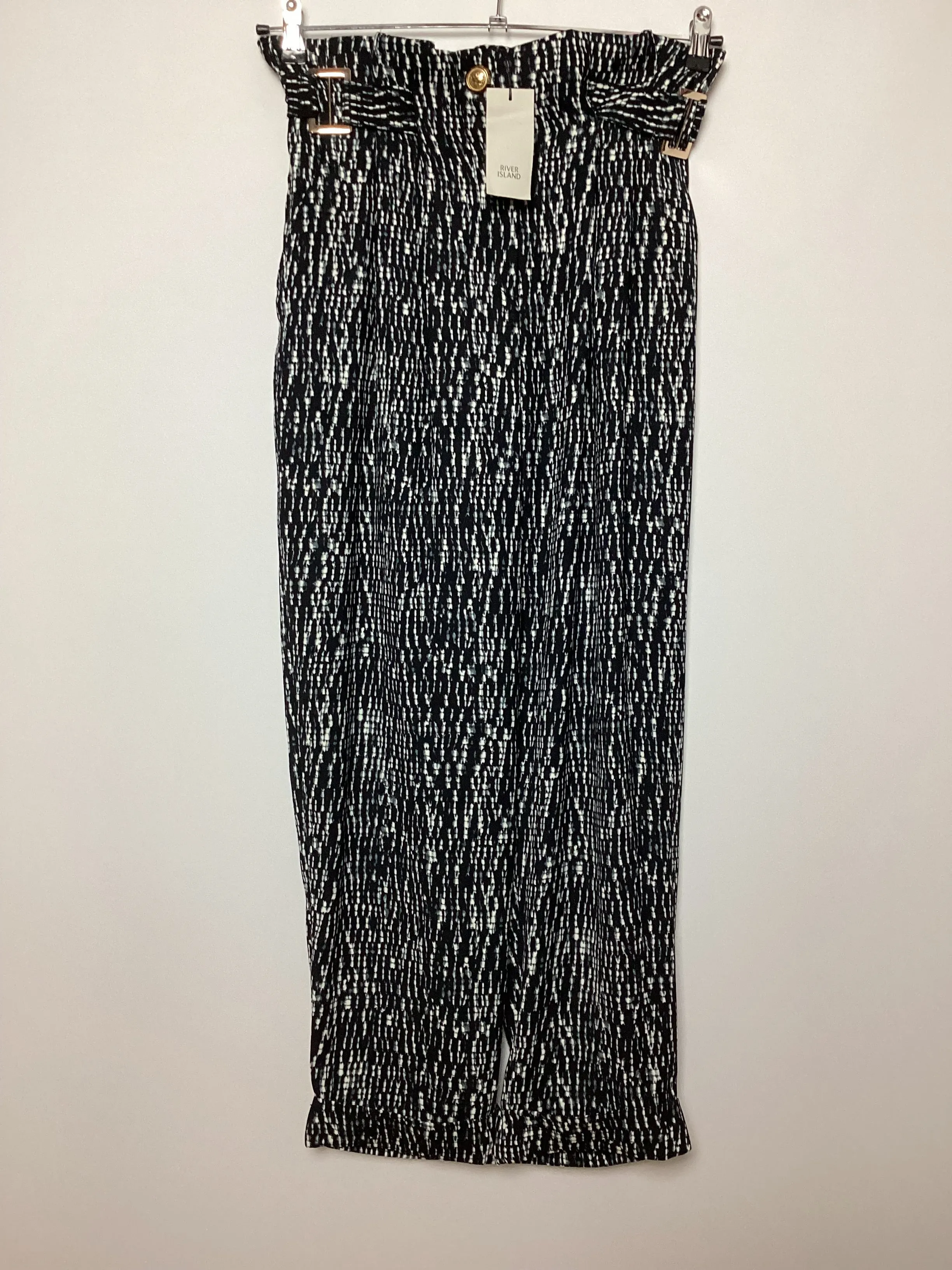 BNWT River Island Black and White Patterned Trousers Size 12