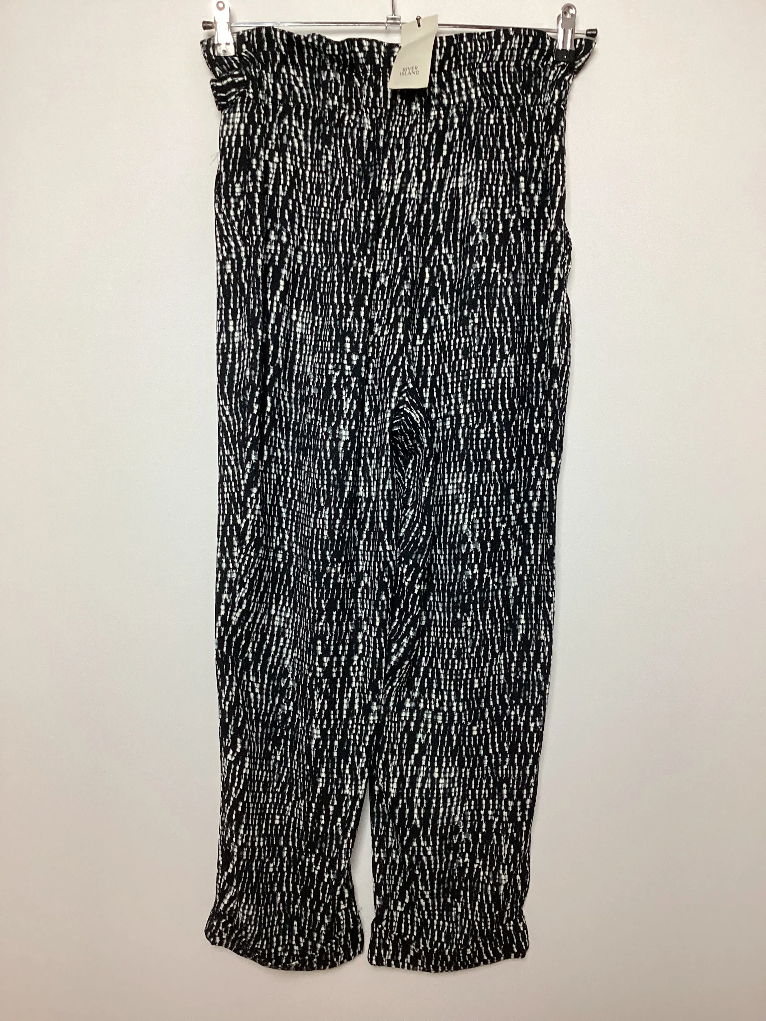 BNWT River Island Black and White Patterned Trousers Size 12