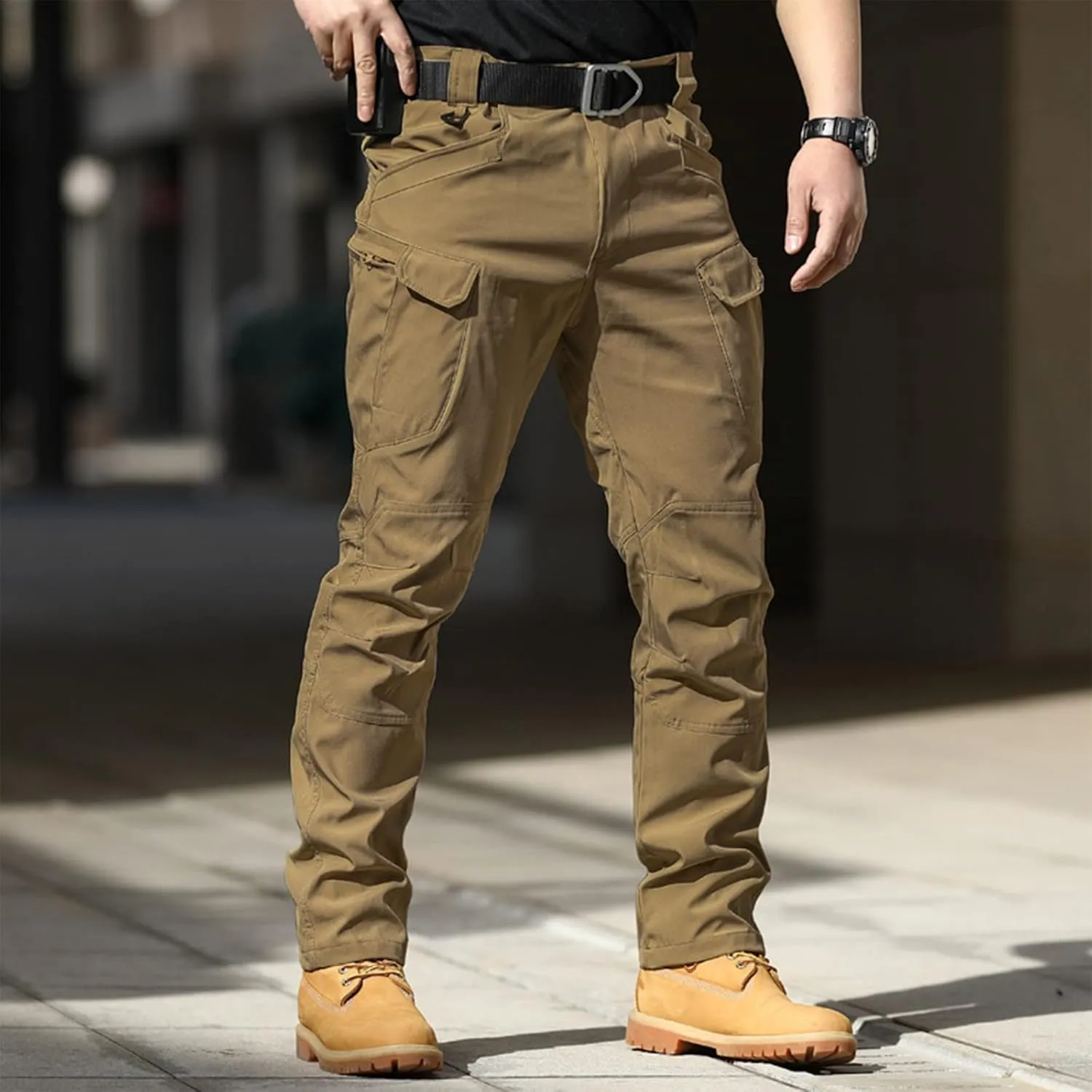Cargo Pants for Men Water Resistant Ripstop Camo Hiking Pants Multi Pocket Outdoor Carpenter Relaxed Fit Work Pant