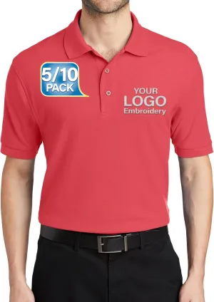 Custom Embroidered Polo Shirt for Men Personalized Embroidery Name Text Logo Golf Tee