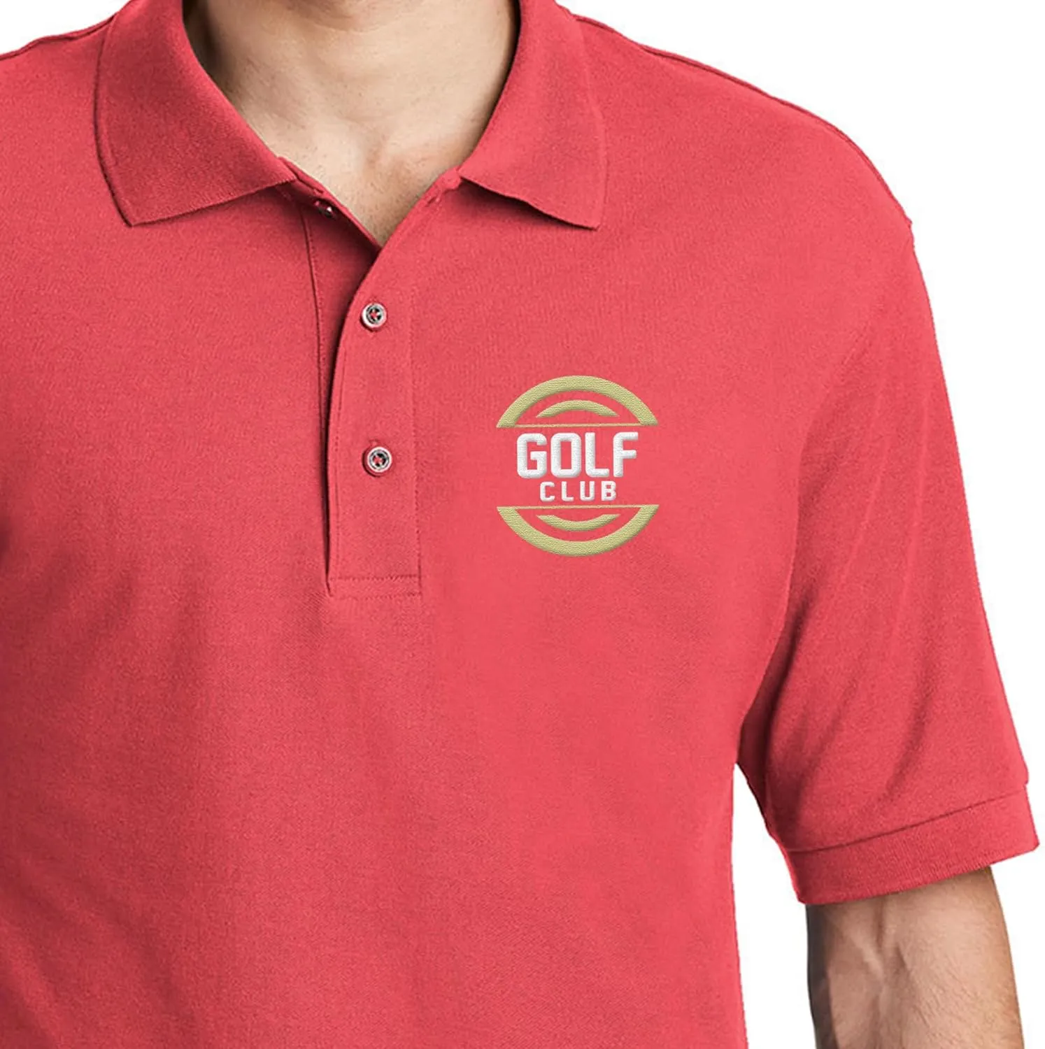 Custom Embroidered Polo Shirt for Men Personalized Embroidery Name Text Logo Golf Tee