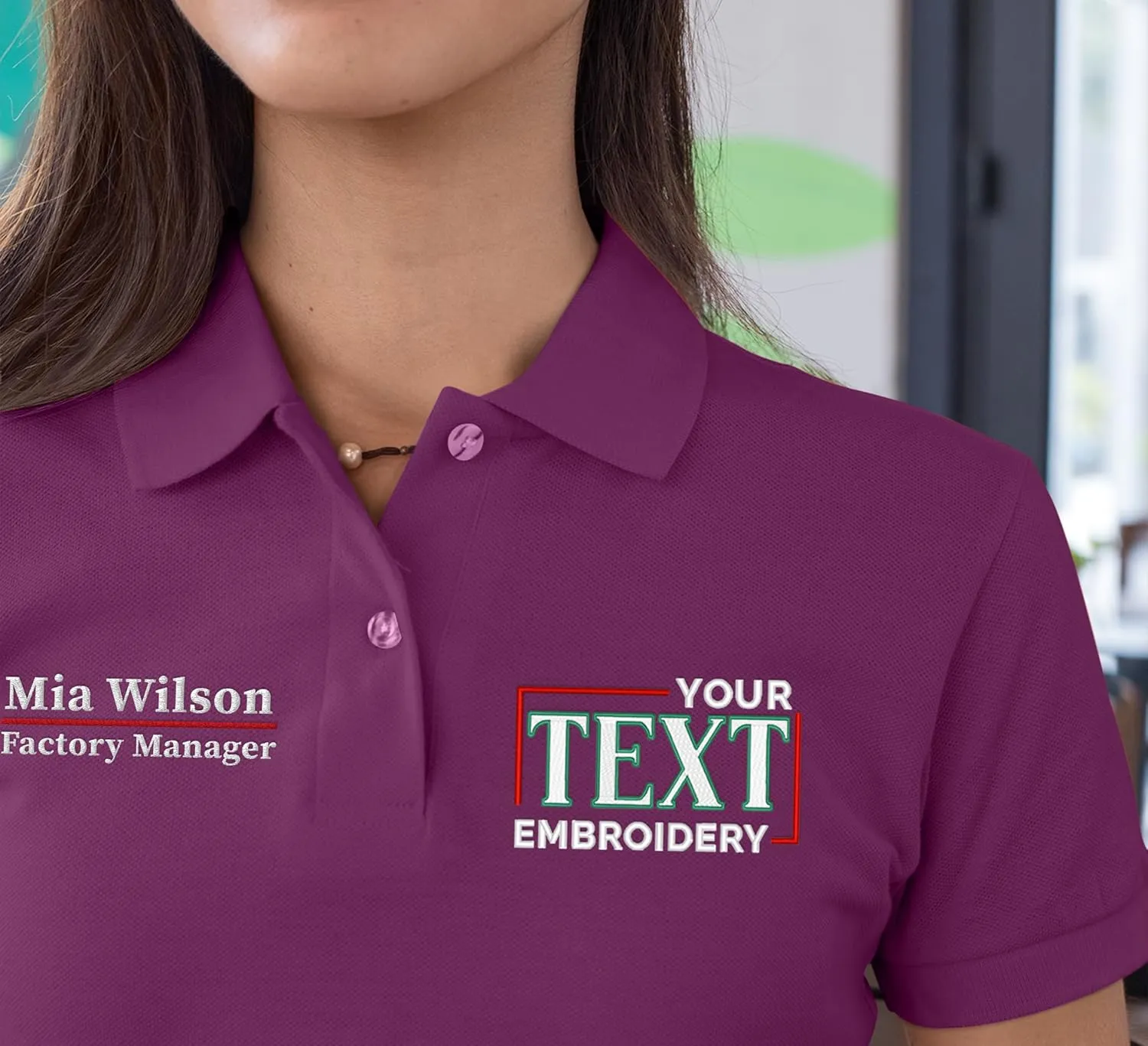 Custom Embroidered Polo Shirts for Women Personalized Add Your Name Text Polo Shirts for Ladies