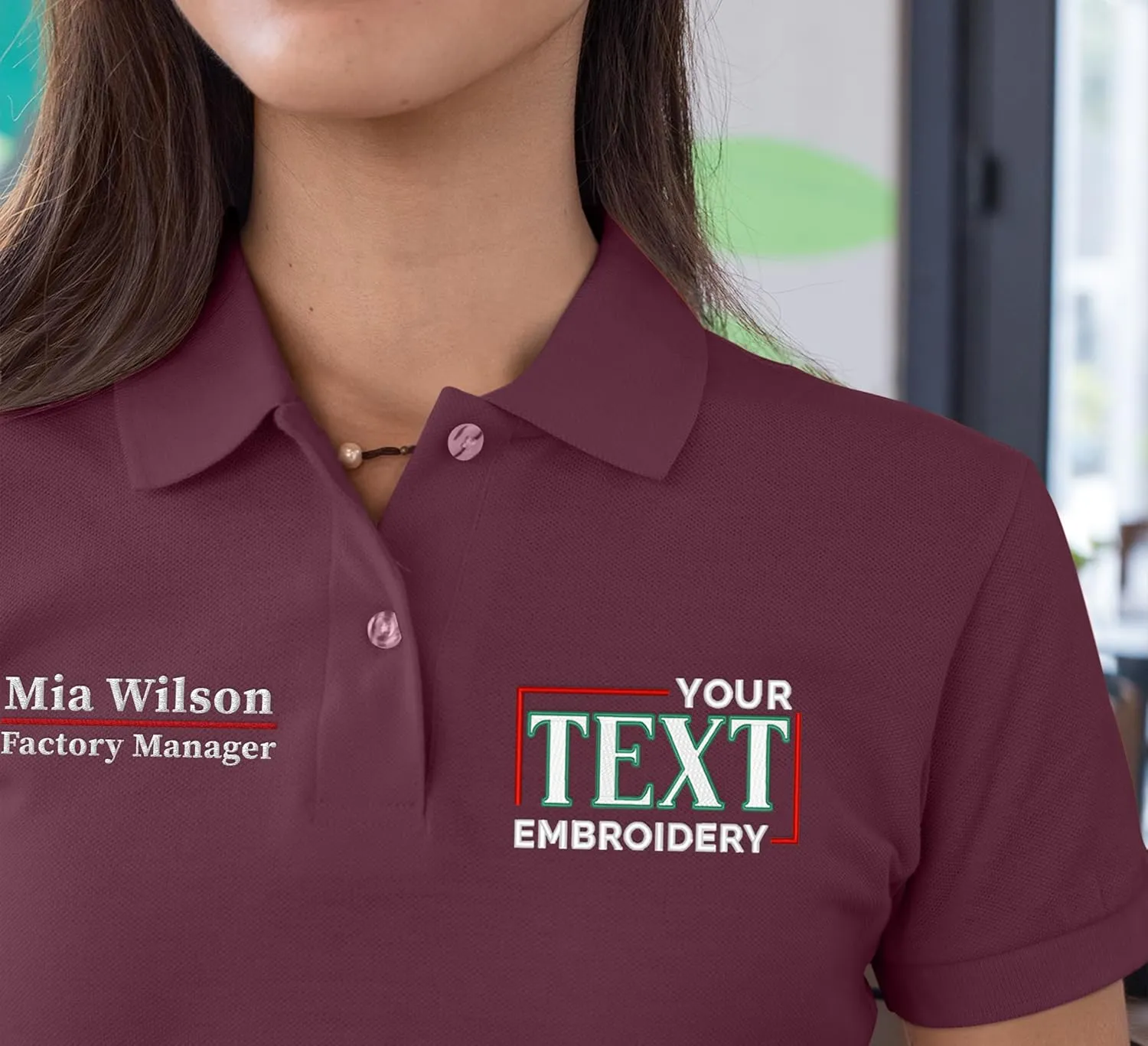 Custom Embroidered Polo Shirts for Women Personalized Add Your Name Text Polo Shirts for Ladies