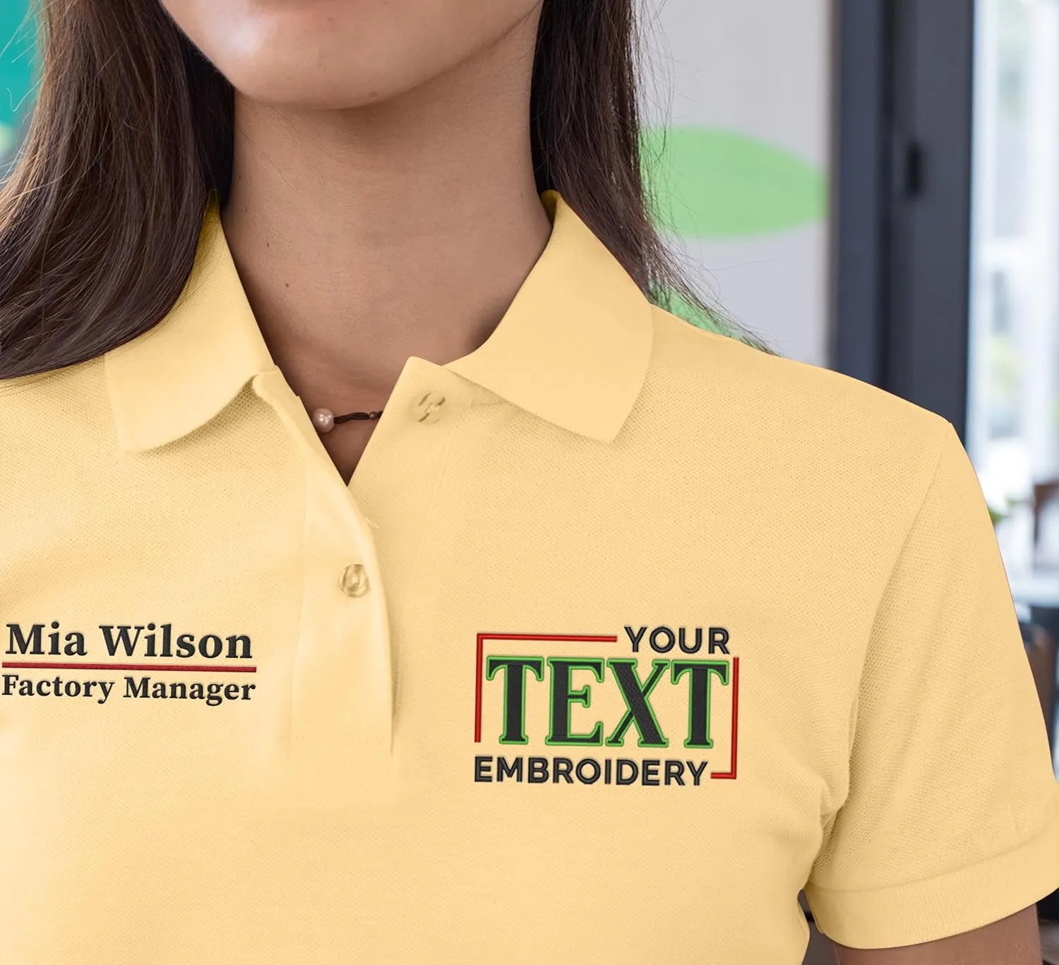 Custom Embroidered Polo Shirts for Women Personalized Add Your Name Text Polo Shirts for Ladies