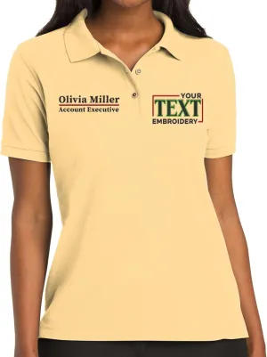 Custom Embroidered Polo Shirts for Women Personalized Add Your Name Text Polo Shirts for Ladies