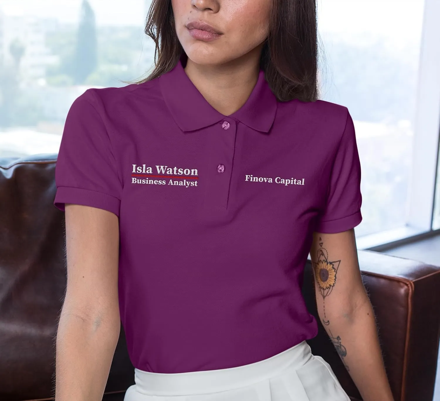 Custom Embroidered Polo Shirts for Women Personalized Add Your Name Text Polo Shirts for Ladies