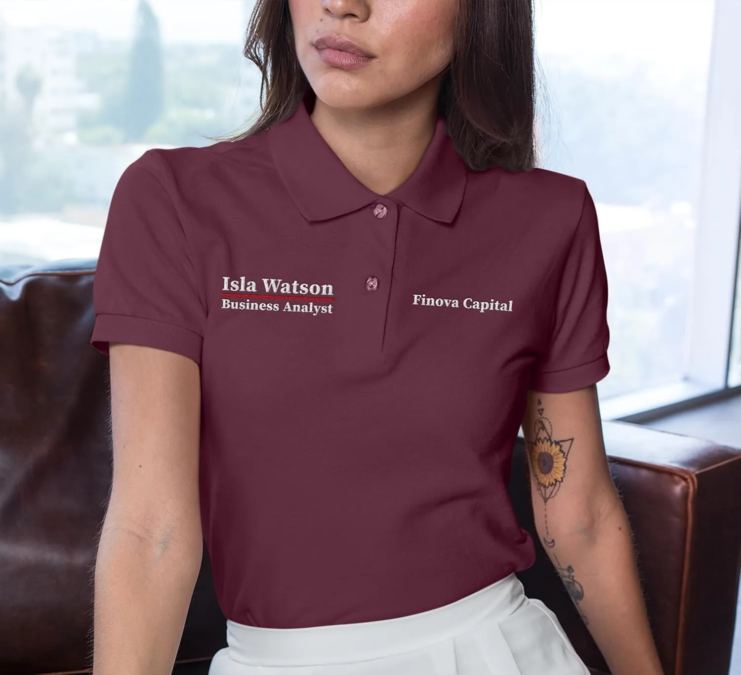 Custom Embroidered Polo Shirts for Women Personalized Add Your Name Text Polo Shirts for Ladies