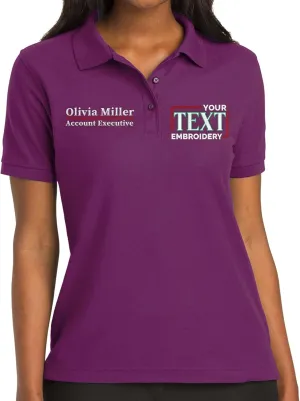 Custom Embroidered Polo Shirts for Women Personalized Add Your Name Text Polo Shirts for Ladies