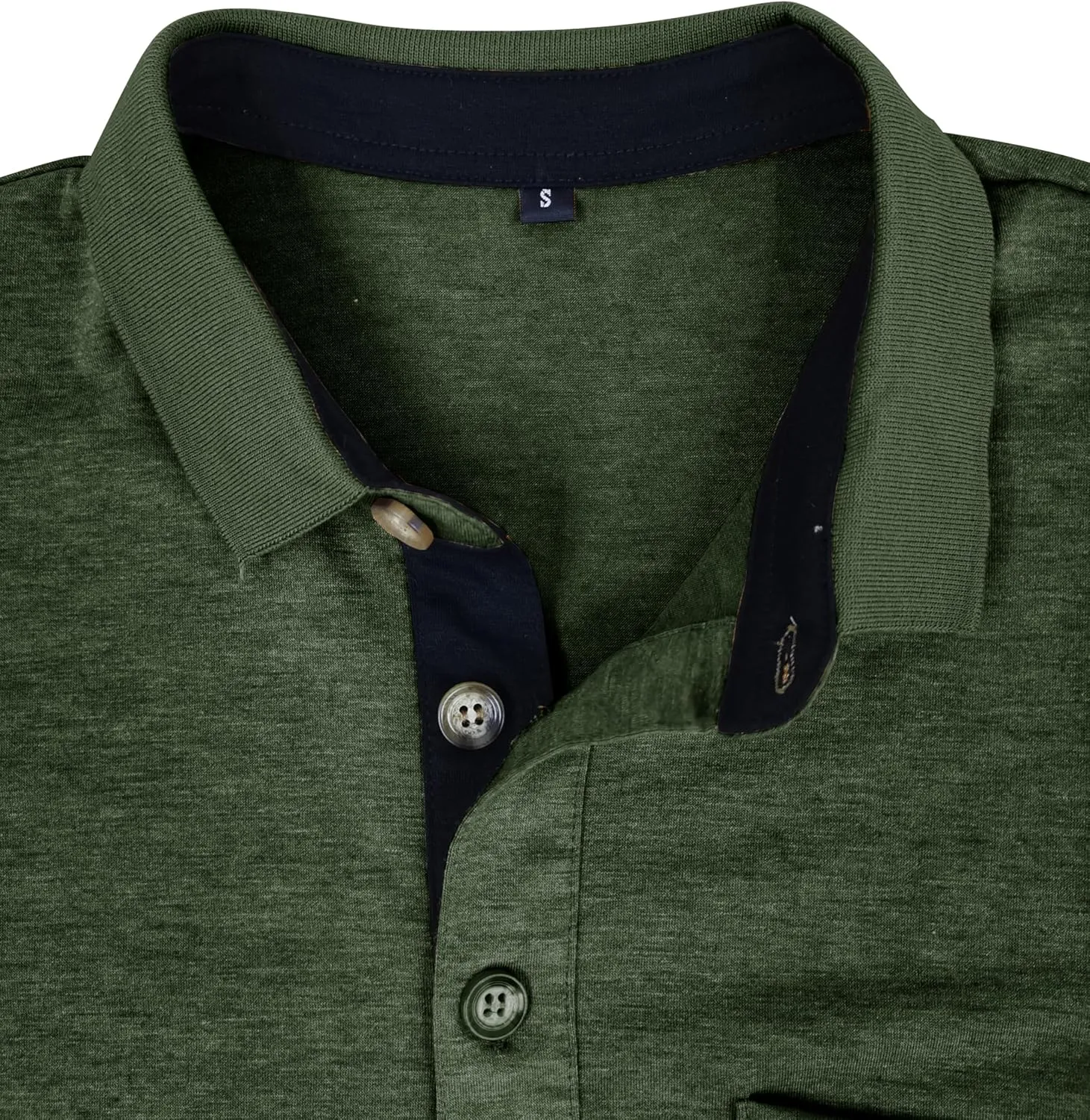 EDITCOZY Mens Polo Shirts with Pocket Casual Classic Short Sleeve Button Golf T-Shirt Top
