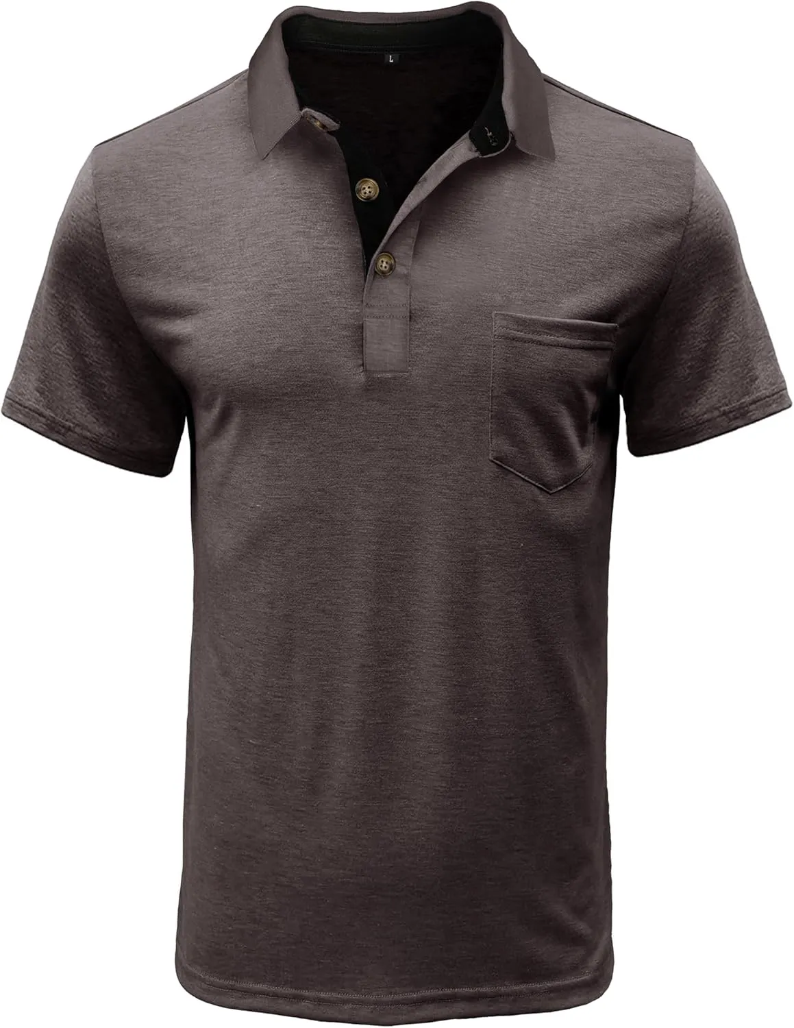 EDITCOZY Mens Polo Shirts with Pocket Casual Classic Short Sleeve Button Golf T-Shirt Top