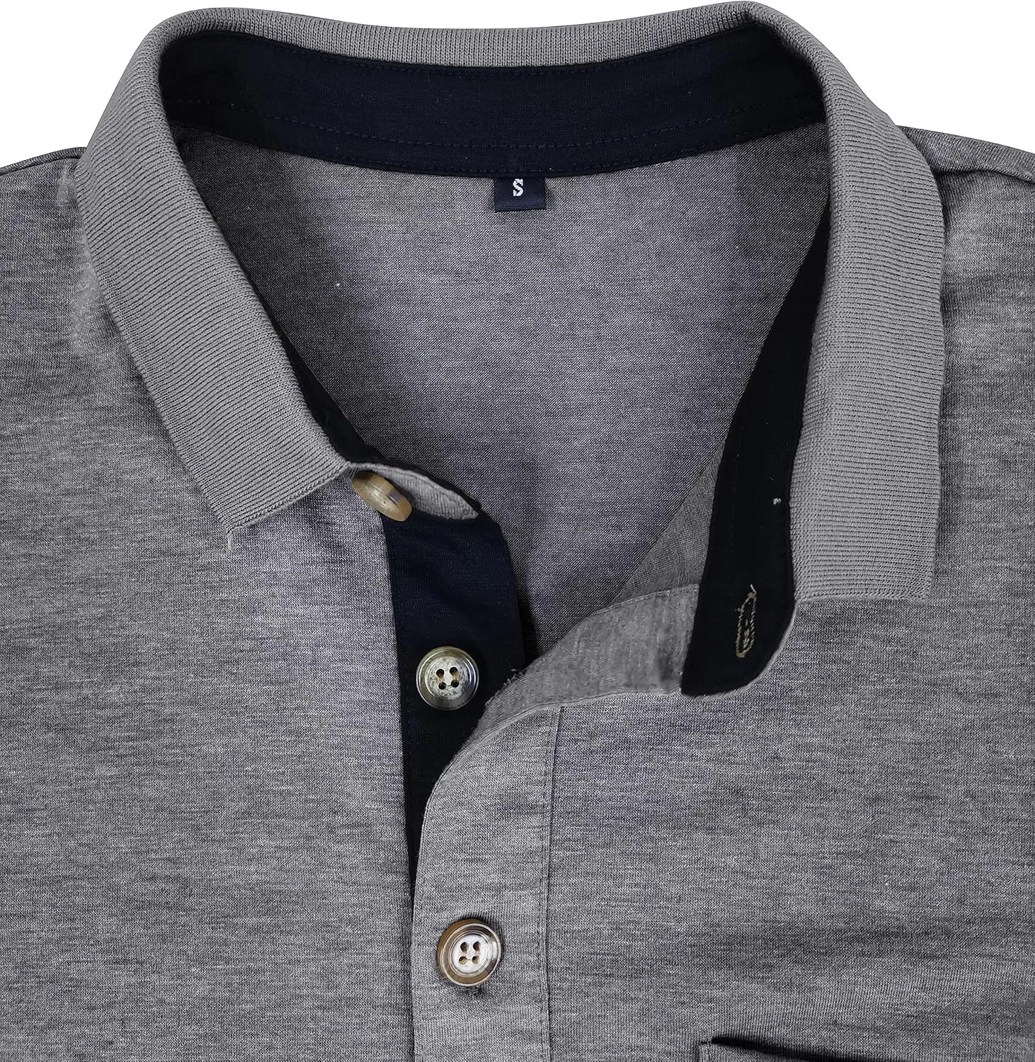 EDITCOZY Mens Polo Shirts with Pocket Casual Classic Short Sleeve Button Golf T-Shirt Top