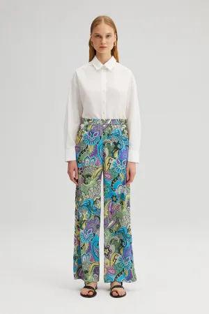 ELASTIC WAISTED PATTERNED TROUSERS