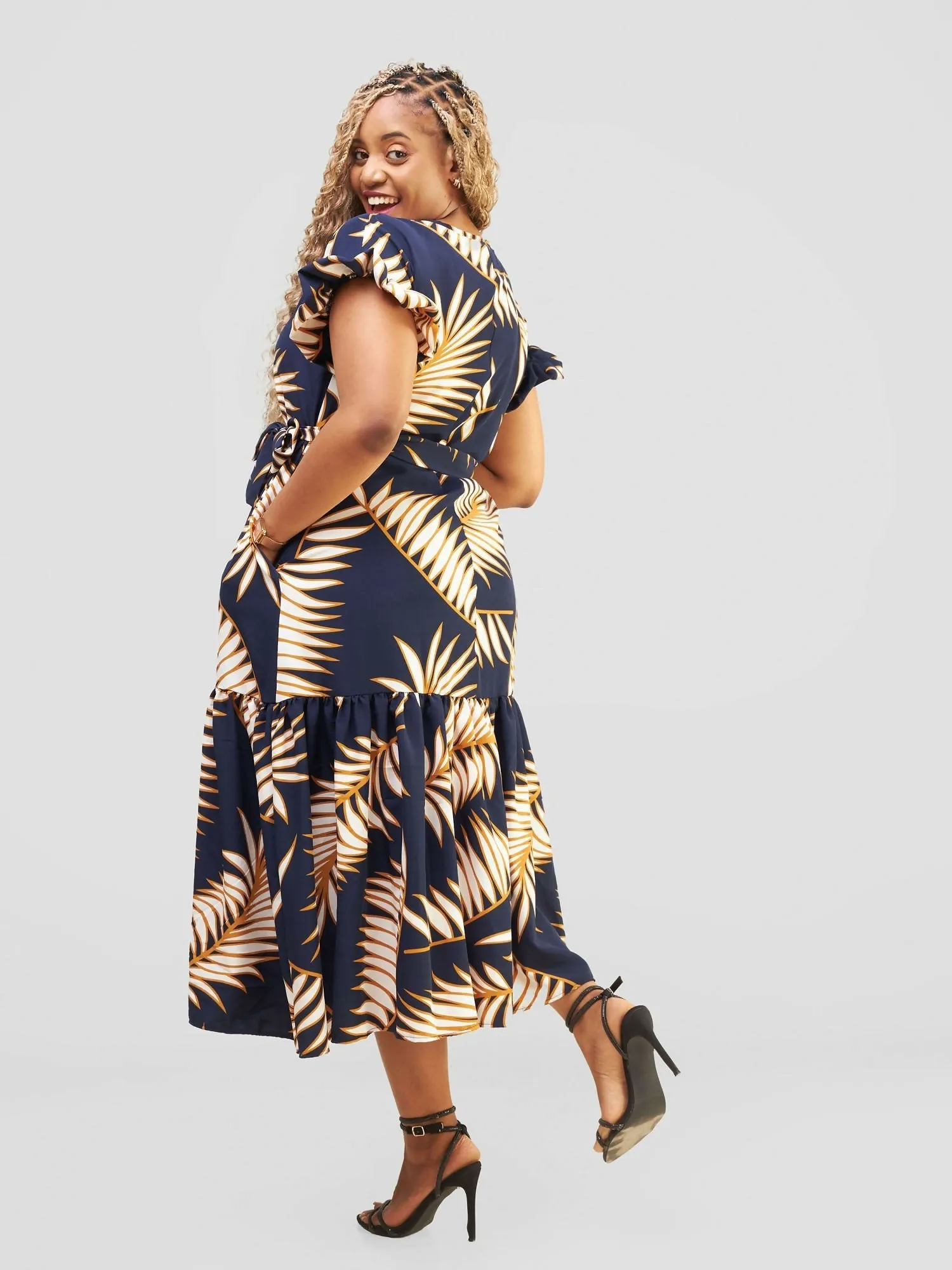 Ember Maxi Dress - Navy Blue / Cream