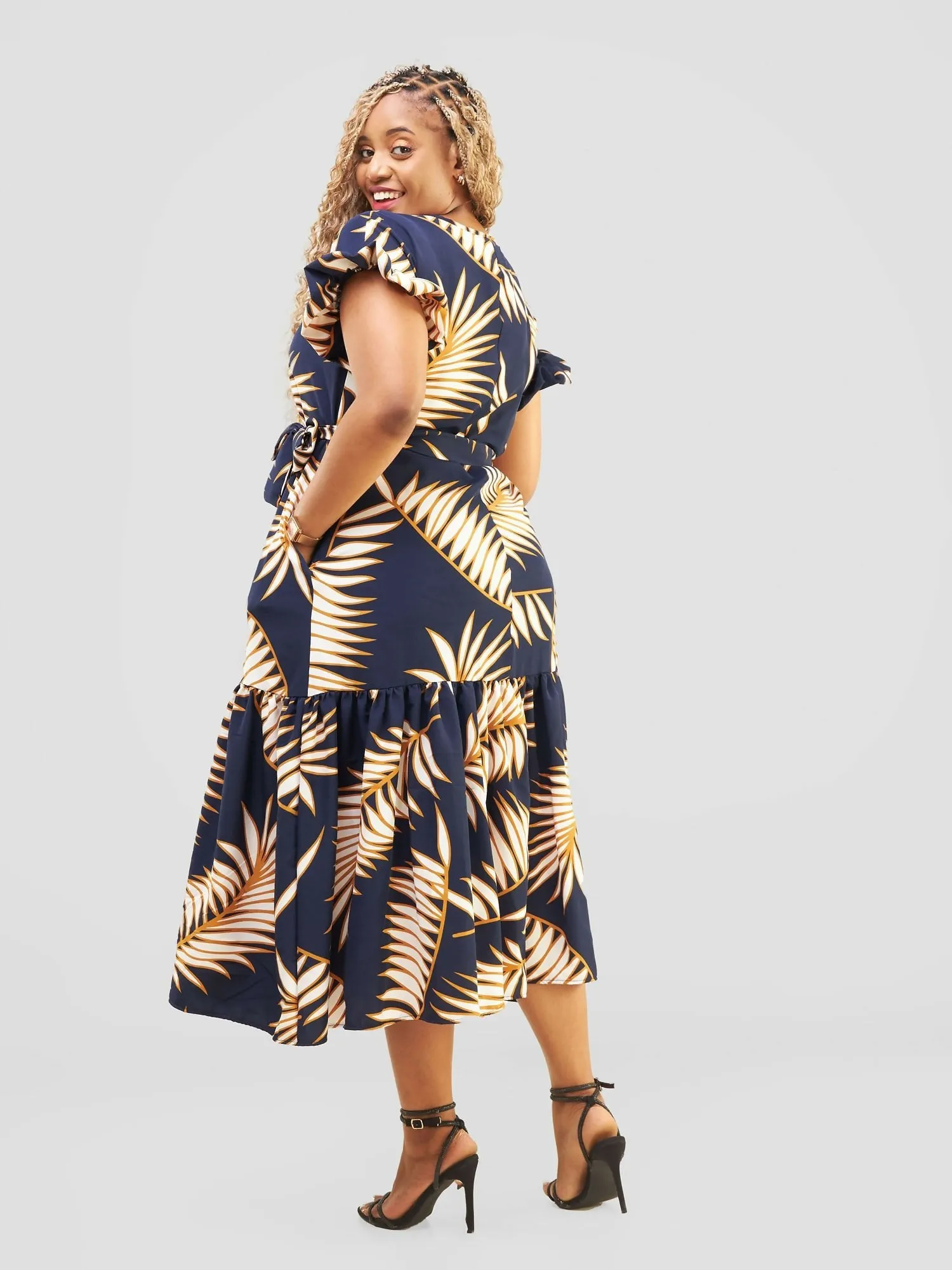 Ember Maxi Dress - Navy Blue / Cream