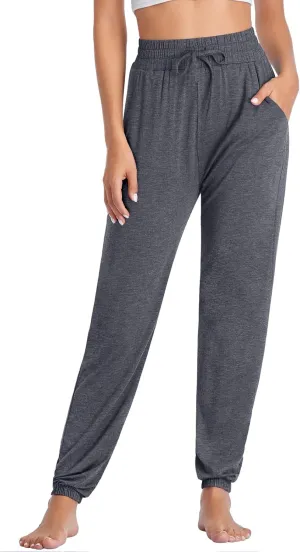 Envlon Women's Yoga Pants with Pockets Comfy Stretch Loose Wide Leg Casual Pants Breathable Running Workout Lounge Pants