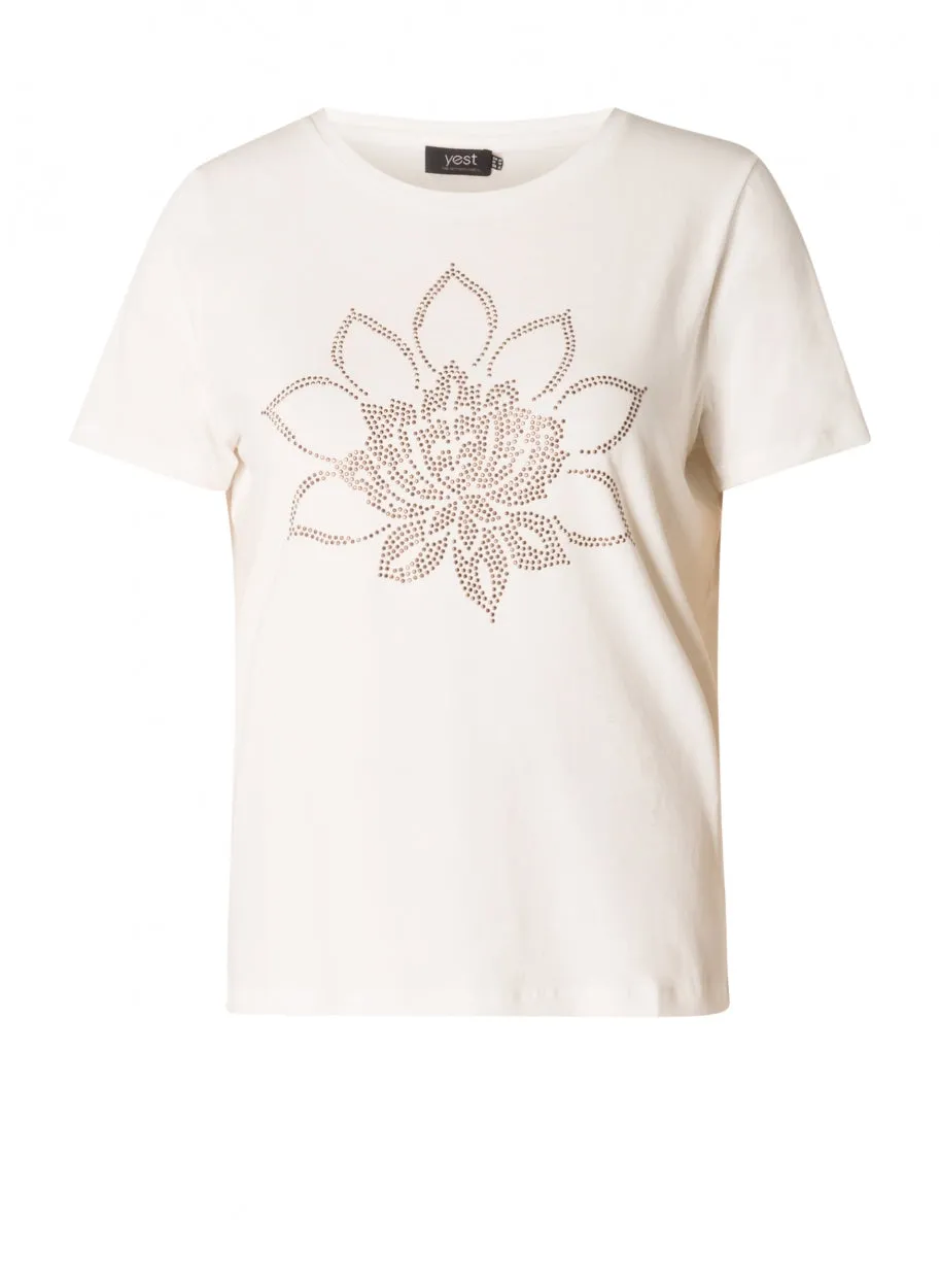 Fayza - T-shirt with Gold-coloured Studs