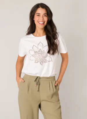 Fayza - T-shirt with Gold-coloured Studs