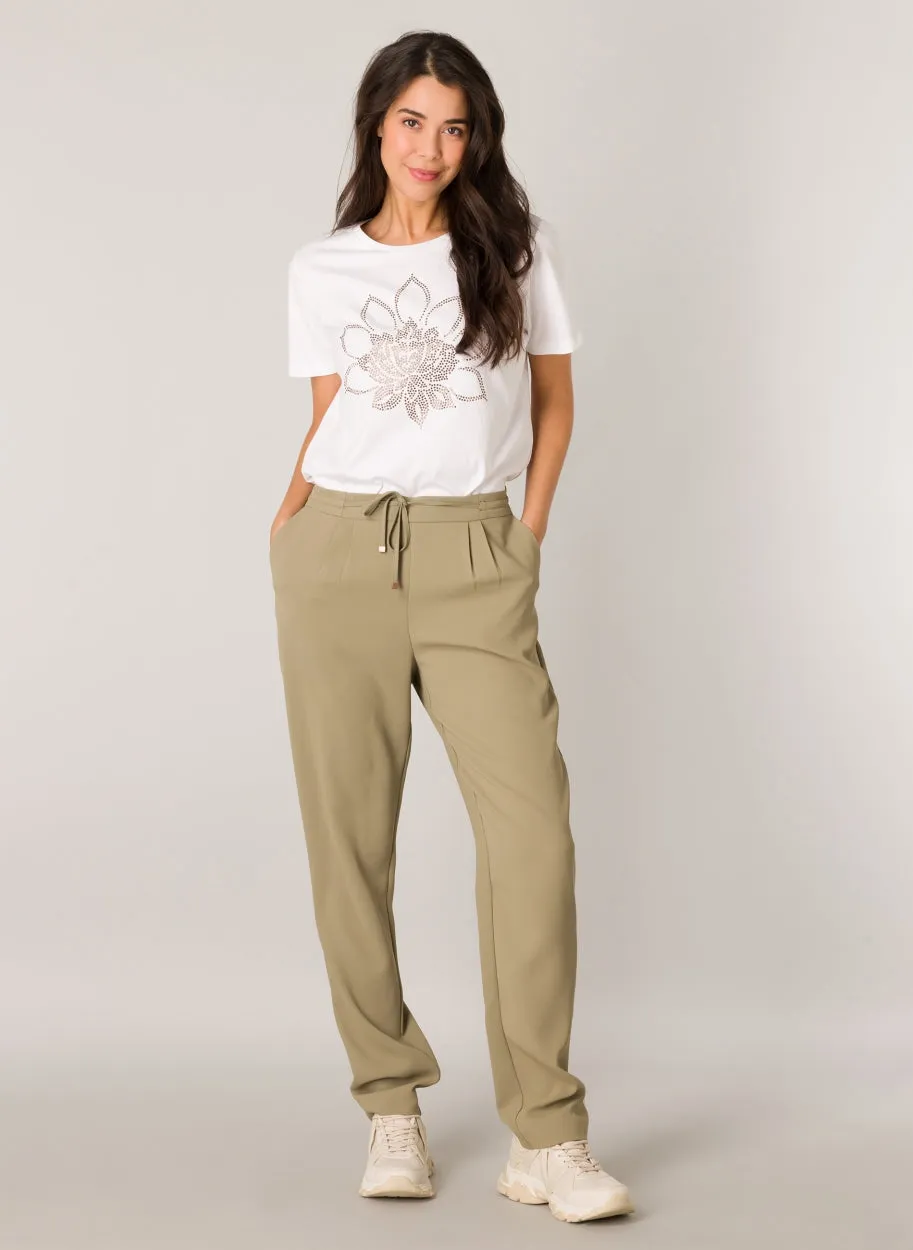 Fayza - T-shirt with Gold-coloured Studs