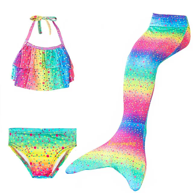 Girls Mermaid Tails Swimming Dresses Cosplay Costume Beach Clothes Little Children Mermaid Swimsuit for Kids Swimmable Costumes