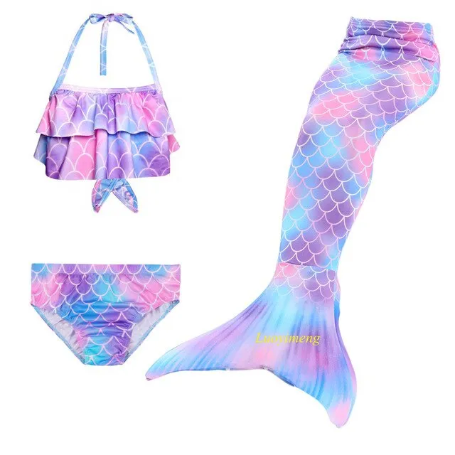 Girls Mermaid Tails Swimming Dresses Cosplay Costume Beach Clothes Little Children Mermaid Swimsuit for Kids Swimmable Costumes