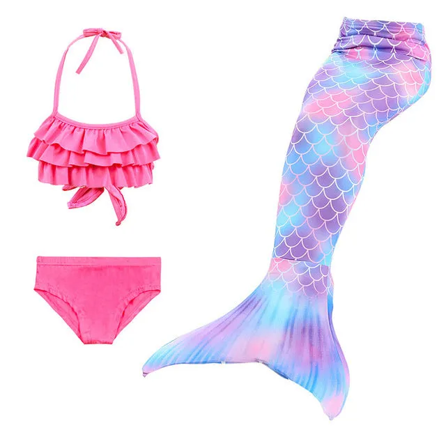 Girls Mermaid Tails Swimming Dresses Cosplay Costume Beach Clothes Little Children Mermaid Swimsuit for Kids Swimmable Costumes