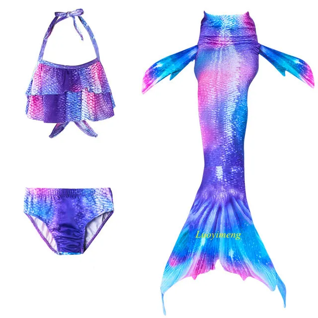 Girls Mermaid Tails Swimming Dresses Cosplay Costume Beach Clothes Little Children Mermaid Swimsuit for Kids Swimmable Costumes