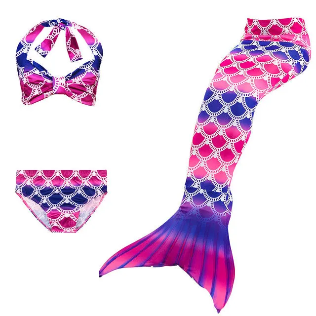 Girls Mermaid Tails Swimming Dresses Cosplay Costume Beach Clothes Little Children Mermaid Swimsuit for Kids Swimmable Costumes