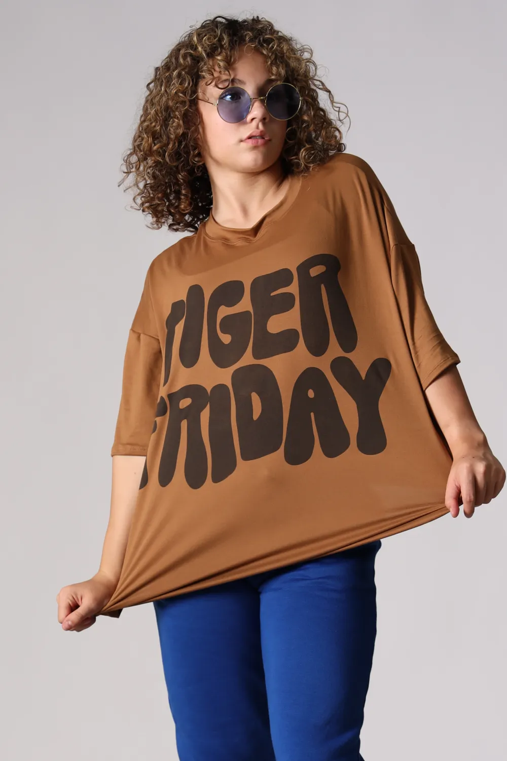 Graffiti Oversized T-Shirt - Toast
