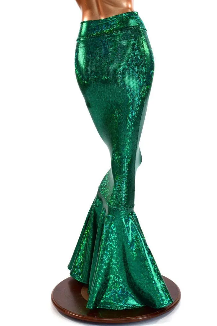 Green Kaleidoscope High Waist Mermaid Skirt