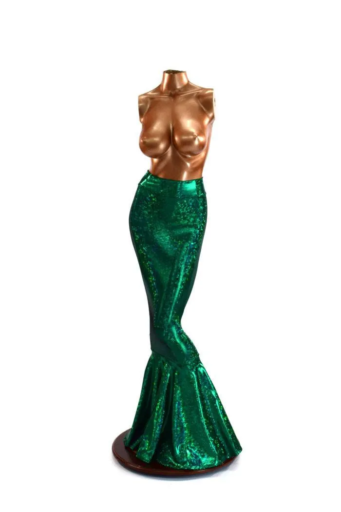 Green Kaleidoscope High Waist Mermaid Skirt