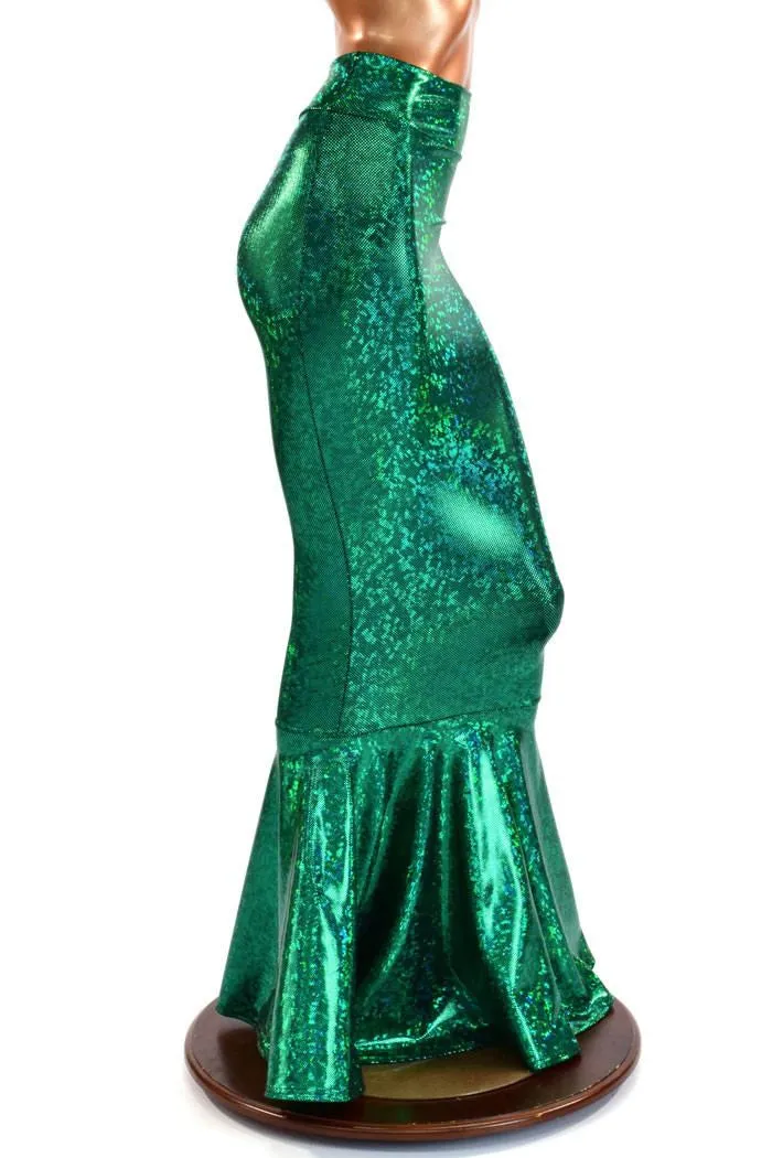 Green Kaleidoscope High Waist Mermaid Skirt