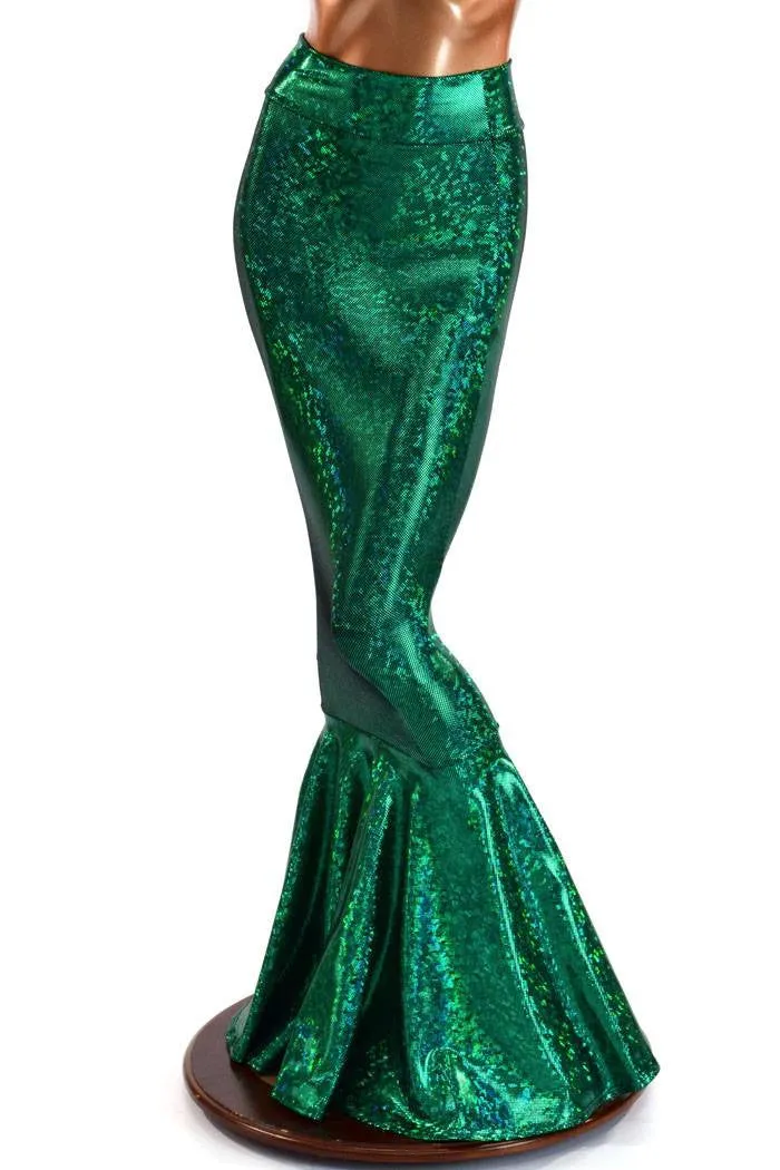 Green Kaleidoscope High Waist Mermaid Skirt