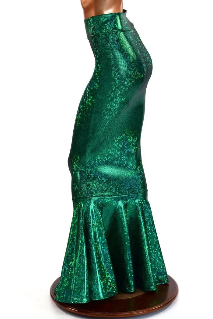 Green Kaleidoscope High Waist Mermaid Skirt