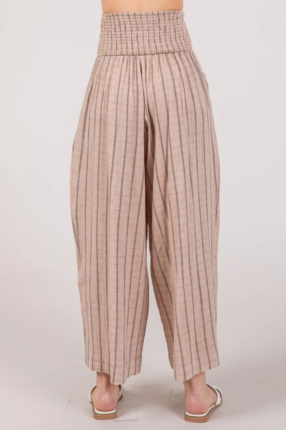 Hazel Blues® |  SAGE   FIG Cotton Gauze Wash Stripe Pants