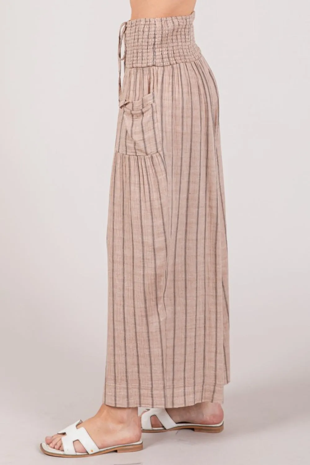 Hazel Blues® |  SAGE   FIG Cotton Gauze Wash Stripe Pants