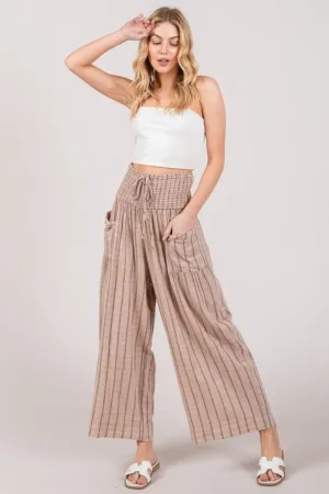 Hazel Blues® |  SAGE   FIG Cotton Gauze Wash Stripe Pants