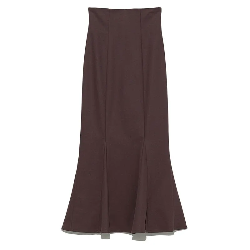 Joskaa Christmas Gift Kuzuwata 2024 Autumn New Faldas Japan Style Temperament Sweet Jupes Solid High Waist Folds Slim Mid Calf Mermaid Women Skirts