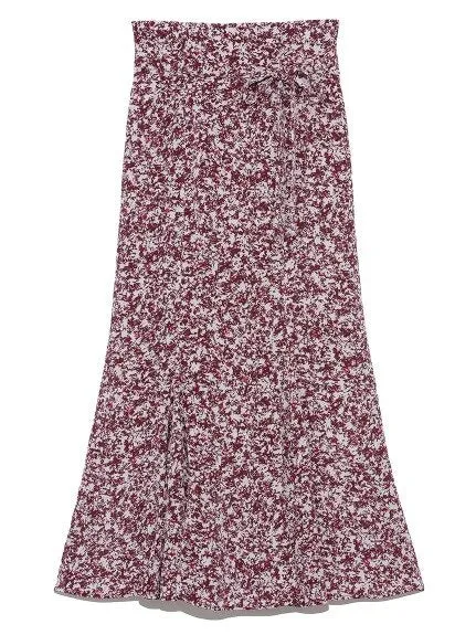 Joskaa Christmas Gift Kuzuwata 2024 Autumn Women Skirts Temperament Vintage Faldas A Line Print Ruffle High Waist Sashes Mid Length Mermaid Jupes